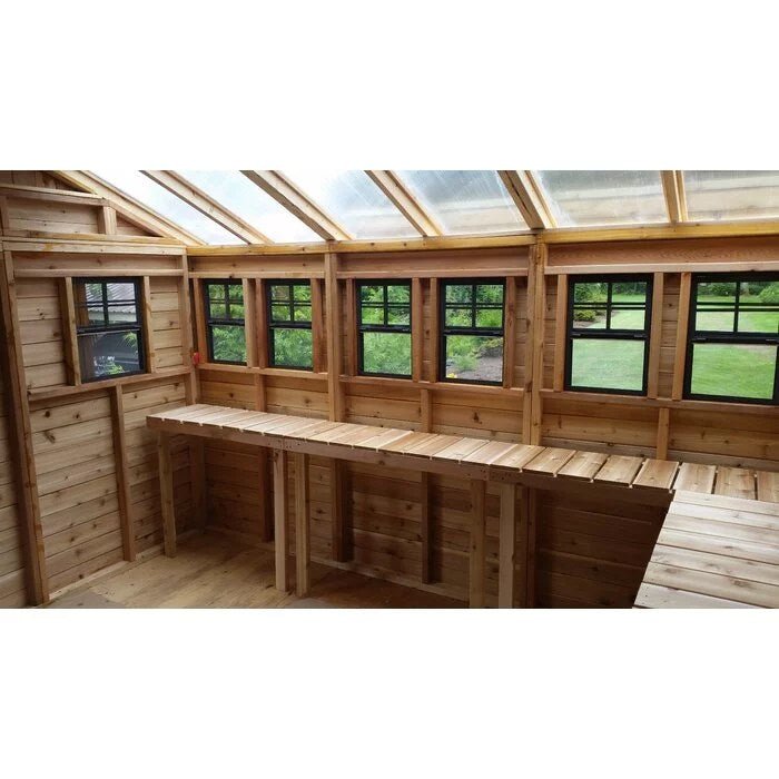 12 ft. W x 12 ft. D Cedar Wood Sunshed Garden Shed - Image 3