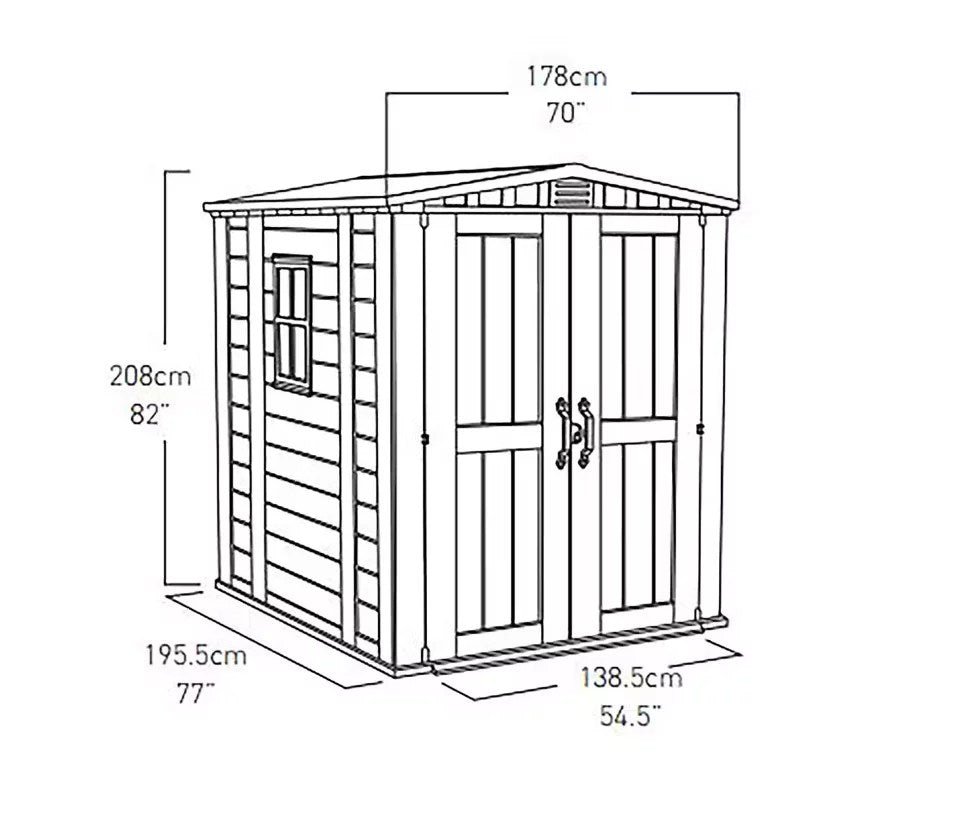 KETER FACTOR 6X6 SHED 1.78M X 1.95M - Image 7