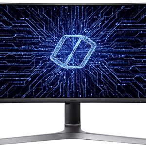 SAMSUNG 49” Odyssey G9 Gaming Monitor, 1000R Curved Screen, QLED, Dual QHD Display, 240Hz, NVIDIA G-SYNC and FreeSync Premium Pro, LC49G95TSSNXZA, Black