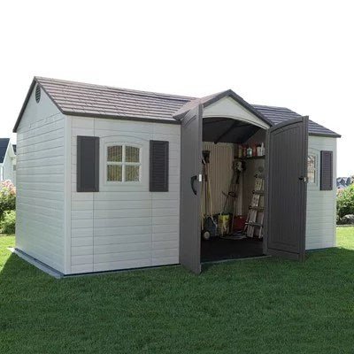 Lifetime Storage Shed: lifetime Garden Building Shed – 15′ X 8′ – Gray - Image 3
