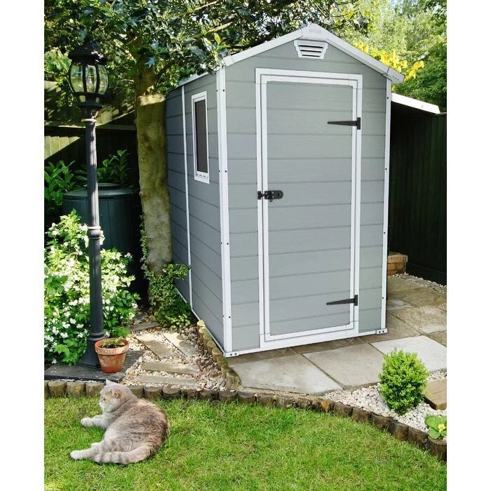 Keter Manor 4 ft. W x 6 ft. D Vertical Resin Outdoor Storage Shed Ideal For Patio Installation Included - Image 3