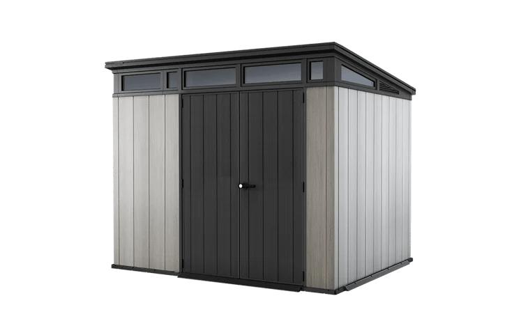 Keter Artisan 9×7 Foot Large Outdoor Shed with Floor with Modern Design for Patio Furniture